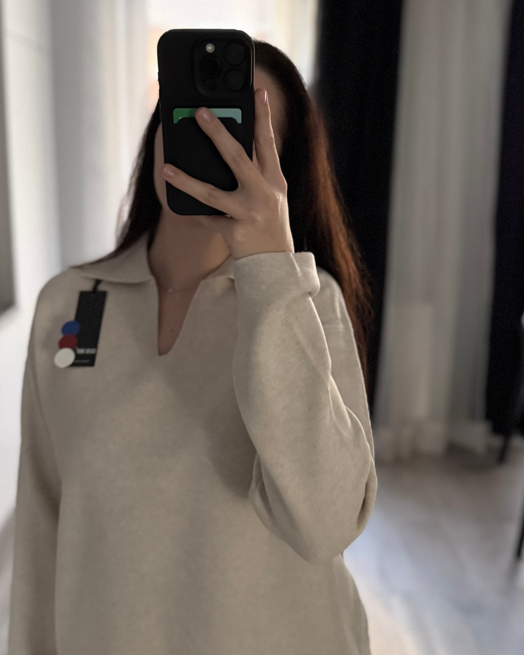 Komplet sweterkowy dzianinowy - detal swetra