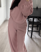 Komplet dresowy pudrowy róż butik damski