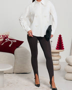 Legginsy brązowe stirrup przylegające do ciała